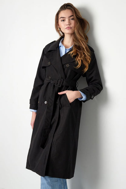 Long basic trench coat - beige S