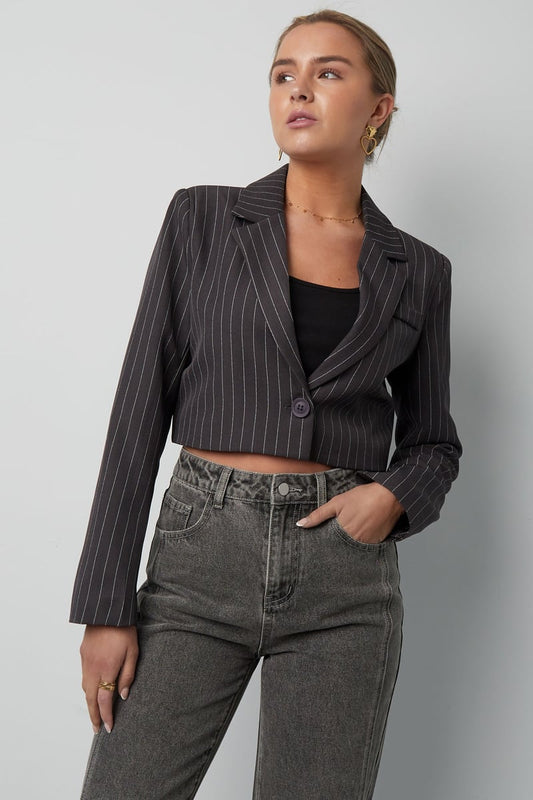 Pinstripe Cropped Blazer