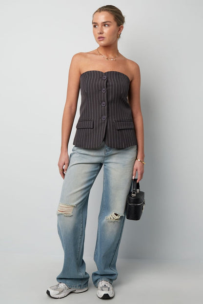 Pinstripe Corset Top