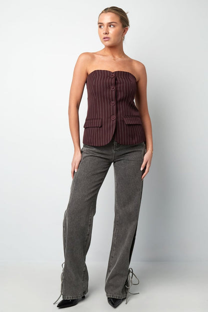 Pinstripe Corset Top