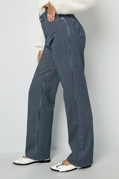 Cotton Denim pants Stripes Casual All Fit  Clothes