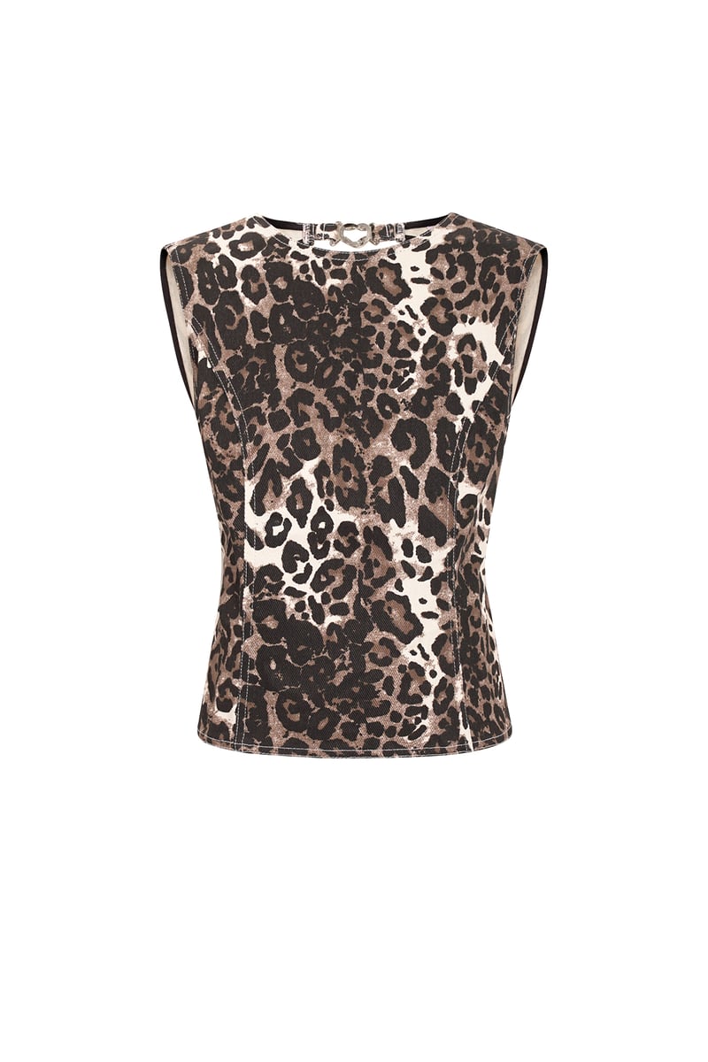 Leopard Denim Top