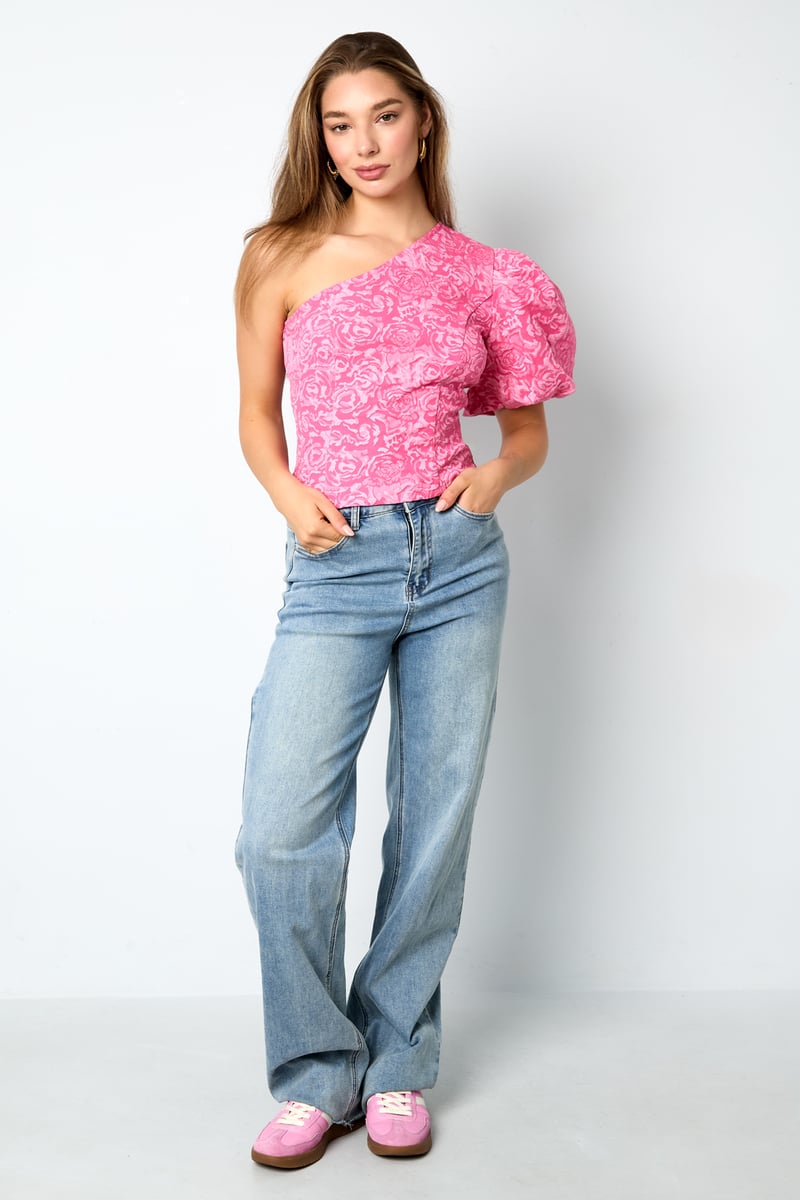 Short sleeve tops Floral print Elegant Spring/Summer