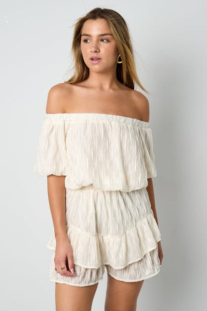 Polyester fiber (polyester) Bodysuits Solid color Casual Spring/Summer Ruffle edge Clothes