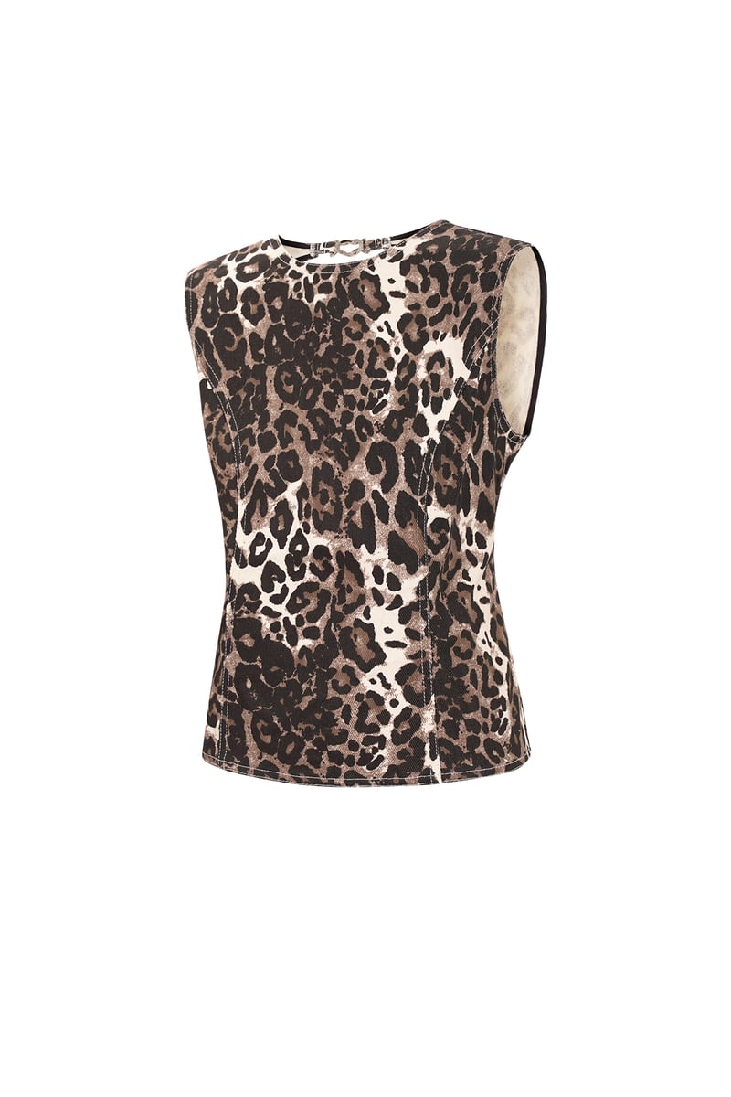 Leopard Denim Top